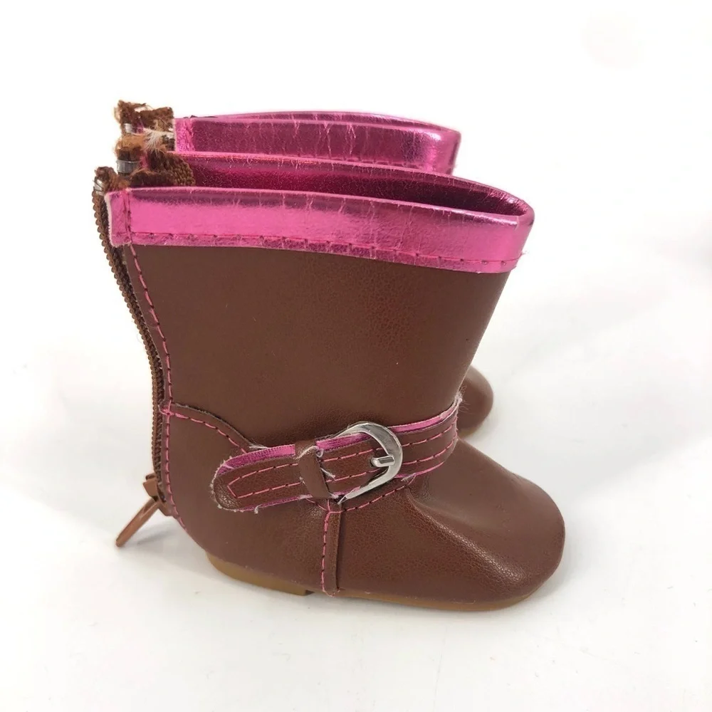 Doll Shoes Lot Fits American Girl Or Equivalent Flats Western Boots Mary Jane